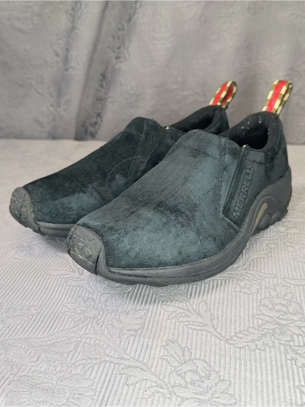 Merrell Jungle Moc Waterproof Black Suede Slip-On Shoes US 7
